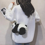 Plush Panda Frog Crossbody Bag Soft Purses Chain Strape Women Shoulder Phone Bag