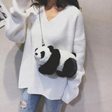 Plush Panda Frog Crossbody Bag Soft Purses Chain Strape Women Shoulder Phone Bag