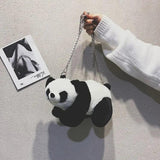 Plush Panda Frog Crossbody Bag Soft Purses Chain Strape Women Shoulder Phone Bag
