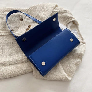 PU Leather Shoulder Bag Women's Leisure Rectangle Solid Woman Handbag