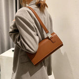 PU Leather Shoulder Bag Women's Leisure Rectangle Solid Woman Handbag