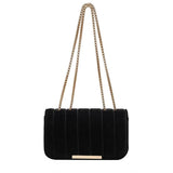 Golden Velvet Small Handbag Vintage Crossbody Tote Bag