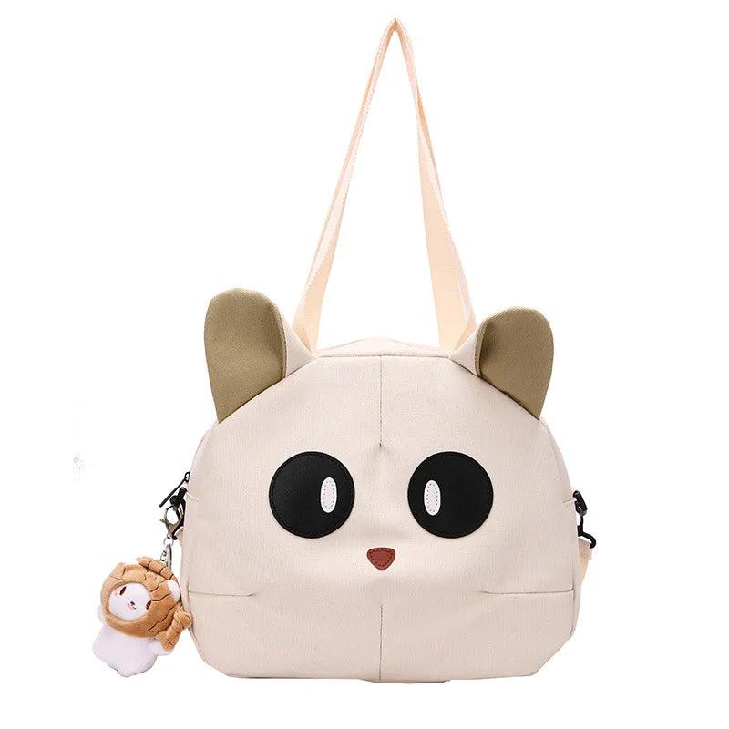 Women's Cartoon Cat Canvas Shoulder Bag