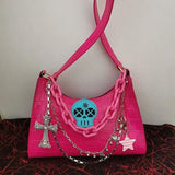 Y2k Cross Punk Shoulder Bag Pink Handbag