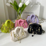 Women's Leather Rivet Crossbody Bag Lady Shoulder Handbag