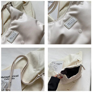 Vintage Pu Underarm Shoulder Bag Woman Soft Leather Padded Handbag