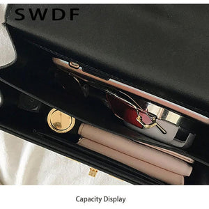 Snakeskin Pattern Shoulder Bags Square PU Leather Crossbody Bags Women Handbags