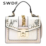 Snakeskin Pattern Shoulder Bags Square PU Leather Crossbody Bags Women Handbags