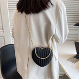 Women's Heart Shoulder Crossbody Bag PU Leather Handbag