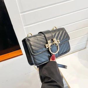 Vintage Unicorn Hasp Women Crossbody Bag Solid Versatile Handbag