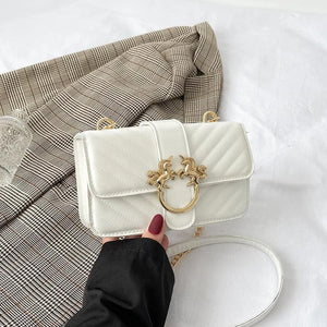 Vintage Unicorn Hasp Women Crossbody Bag Solid Versatile Handbag