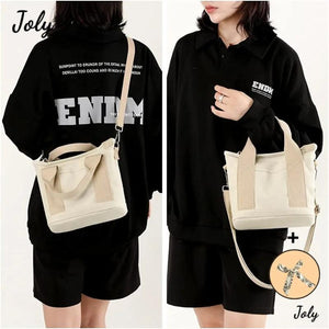 Japanese Large Capacity Canvas Crossbody Bag with Zipper