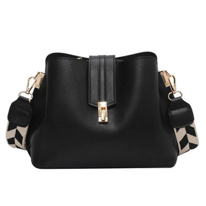 Vintage Small Leather Bucket Crossbody Bag for Women Lady Handbag