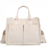 Canvas Totes Messenger Bag with Multiple Pockets Large Shoulder Handbag