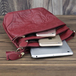 Women Leather Clutch Flowers Crossbody Bag Lady Small Clutch