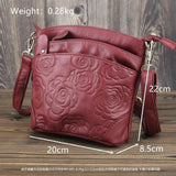 Women Leather Clutch Flowers Crossbody Bag Lady Small Clutch