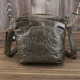 Women Leather Clutch Flowers Crossbody Bag Lady Small Clutch