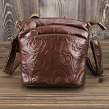 Women Leather Clutch Flowers Crossbody Bag Lady Small Clutch