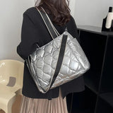 Winter Down Cotton Shoulder Bag Nylon Ladies Handbags Large Crossbody Bags Tote