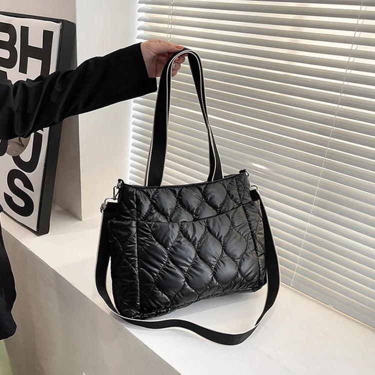 Winter Down Cotton Shoulder Bag Nylon Ladies Handbags Large Crossbody Bags Tote