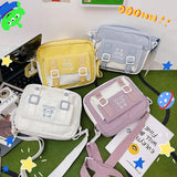 Embroidered Women's Small Phone Bag Japanese College Style Messenger Bag