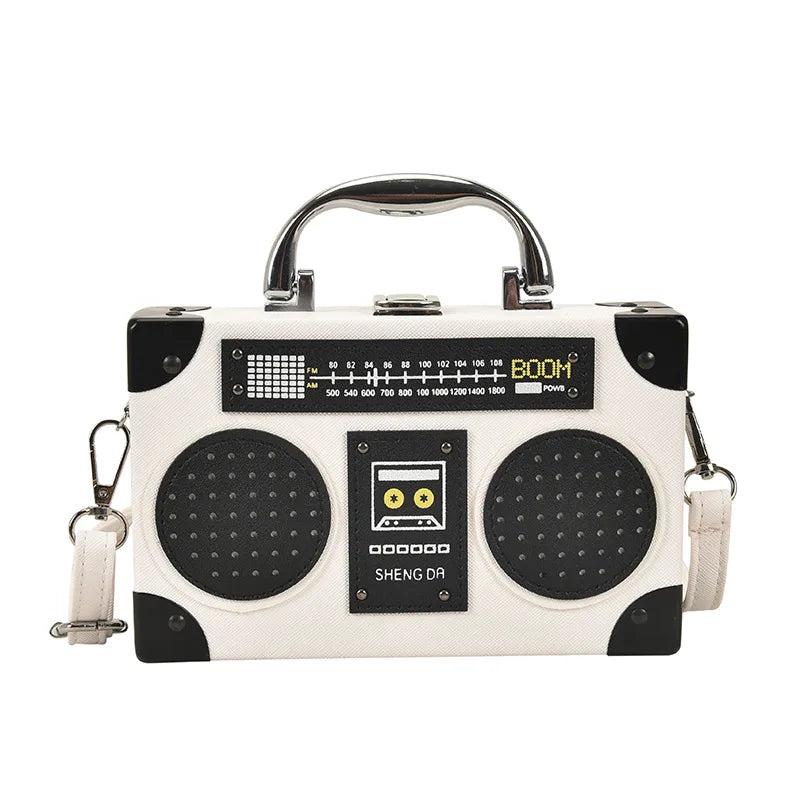 Vintage Radio Box Style Women Crossbody Bag Retro Purses