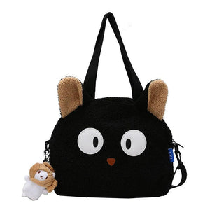 Plush lamb handbag with large capacity