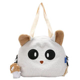 Plush lamb handbag with large capacity