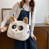 Plush lamb handbag with large capacity