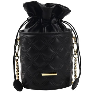 Lozenge Pattern Tote Bucket High-Quality Pu Leather Women's Handbag