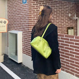 MBTI Casual Style Women Shoulder Bag Solid PU Zipper Bolso Mujer Bags