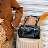 MBTI Casual Style Women Shoulder Bag Solid PU Zipper Bolso Mujer Bags