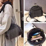 Punk Style Shoulder Bag Crossbody Handbag with Tassel