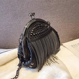Punk Style Shoulder Bag Crossbody Handbag with Tassel