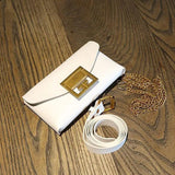 Snake Print Pu Leather Fanny Pack Woman Chain Buckles Square