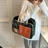 Transparent Leather Travel Bag Large Capacity Waterproof Shoulder Bag