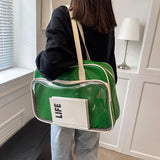 Transparent Leather Travel Bag Large Capacity Waterproof Shoulder Bag