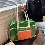 Transparent Leather Travel Bag Large Capacity Waterproof Shoulder Bag