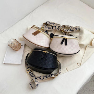 Crossbody Bag Pu Leather Soft Messenger Bags For Ladies Zipper Wide Shoulder