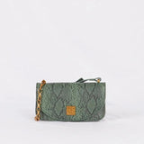 High Leather Crossbody Bag Solid Shoulder Snake Print Large Purse