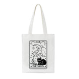 Moon Sun Print Canvas Bag Large Capacity Tote Hip Hop Shopper Bag