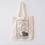Moon Sun Print Canvas Bag Large Capacity Tote Hip Hop Shopper Bag