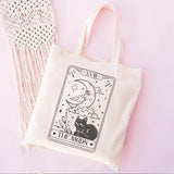 Moon Sun Print Canvas Bag Large Capacity Tote Hip Hop Shopper Bag