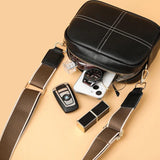 Soft Leather Crossbody Bag for Women, Cowhide Square Zero Wallet