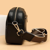 Soft Leather Crossbody Bag for Women, Cowhide Square Zero Wallet