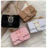 Lamb Fleece Shoulder Bag Deer Crossbody Bag