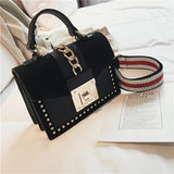 Rivet Crossbody Bag Red Small Messenger Shoulder Bag Ladies Hand Bag