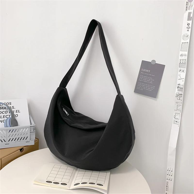 Oversized Large Capacity Women Shoulder Bag Half Moon Handbag Messenger Tote