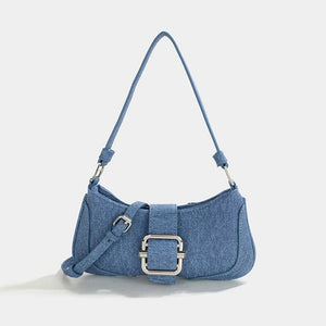 Vintage Canvas Underarm Shoulder Bag Ladies Stitching Pu Woman Messenger Bag