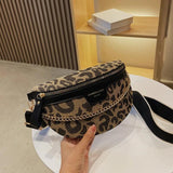 Leopard Women Waist Bag Female Phone Purses Ladies Chest Wide Strap Crossbody Sh